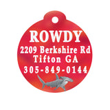 Hammerhead Shark Personalized Pet ID Tag Red