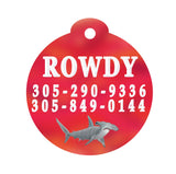 Copy of Hammerhead Shark Personalized Pet ID Tag Red
