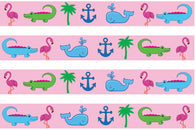 Tropical Seashore Pink Personalized Dog Collar
