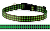 Christmas Buffalo Plaid Green Dog Collar