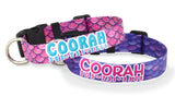 Mermaid Scales Purple Personalized Dog Collar