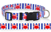 Red White and Blue Crab Dog Collar