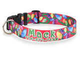 Festive Christmas Lights Personalized Dog Collar