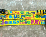 Signature-Autograph Personalized Dog Collar Yellow