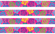 Colorful Hibiscus Pink Personalized Dog Collar