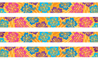 Colorful Hibiscus Yellow Personalized Dog Collar