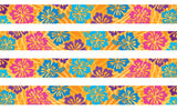 Colorful Hibiscus Yellow Dog Collar