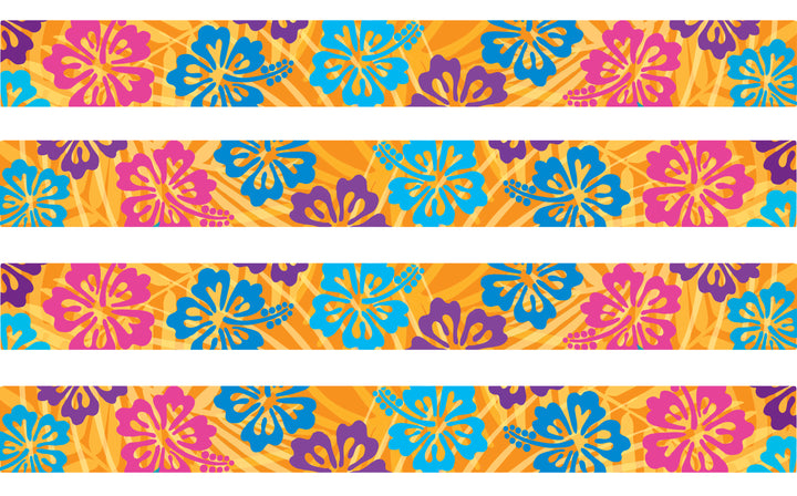 Colorful Hibiscus Yellow Dog Collar