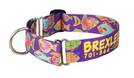 Reef Fish Purple Martingale Dog Collar