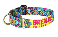 Mandela Personalized Martingale Dog Collar