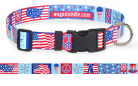 Red, White & Blue Picnic Dog Collar
