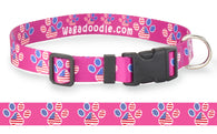 Patriotic Paws Pink Personalized Dog Collar