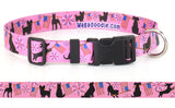 Patriotic Parade Pink Personalized Dog Collar