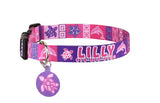 Tropical Pattern Pink Personalized Dog Collar