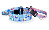 Seashore Blue Personalized Dog Collar