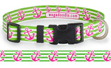 Anchors Lime & Pink Dog Collar