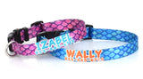 Mermaid Scales Pink Personalized Dog Collar