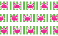 Pink & Lime Crab Dog Collar
