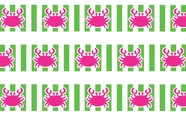 Pink & Lime Crab Dog Collar