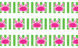 Pink & Lime Crab Personalized Dog Collar