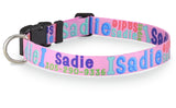 Signature-Autograph Personalized Dog Collar Soft Pink