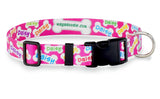 Hot Pink Signature Bones Personalized Dog Collar
