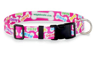 Hot Pink Signature Bones Personalized Dog Collar