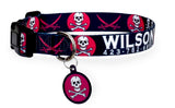 Skull & Crossbones Pirate Black Personalized Dog Collar