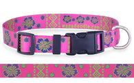 Tribal Hawaiian Print Dog Collar Pink