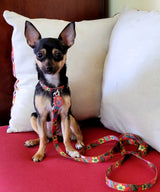 Hibiscus & Palm Fronds Pink Personalized Dog Collar