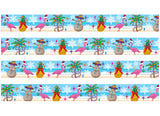 Christmas Beachy Tropical Blue Dog Collar