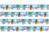 Christmas Beachy Tropical Blue Dog Collar