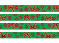 Christmas Bows and Paw Prints Dog Collar