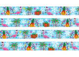 Tropical Christmas Blue Dog Collar