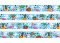 Tropical Christmas Blue Dog Collar