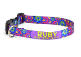 Hippie Flower Personalized Dog Collar