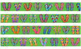 Beach Flip Flops Lime Dog Collar Art