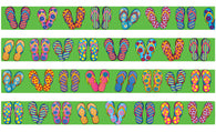 Beach Flip Flops Lime Dog Collar Art