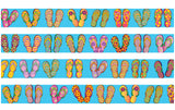 Beach Flip Flops Blue Dog Collar Art