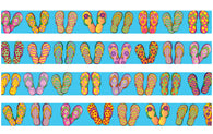 Beach Flip Flops Blue Dog Collar Art