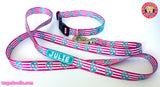 Anchors Pink & Aqua Dog Collar