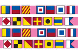Nautical Sailing Flag Pink Personalized Dog Collar