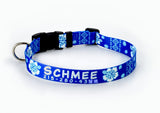 Tribal Hawaiian Print Dog Collar Blue