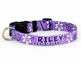 Hawaiian Breeze Purple Personalized Dog Collar