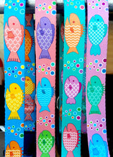 Scrummy Fish Pink Dog Collar